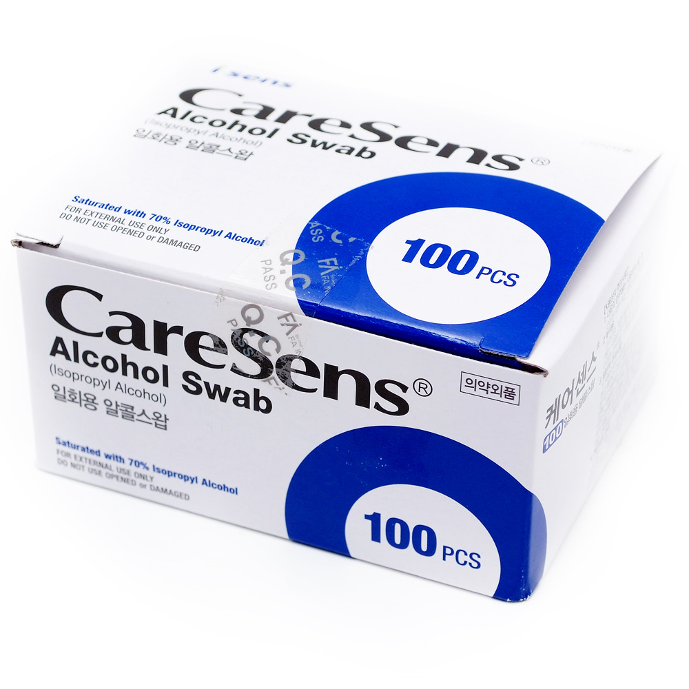 케어센스 알콜스왑 100매 이소프로판올 알콜솜 소독솜