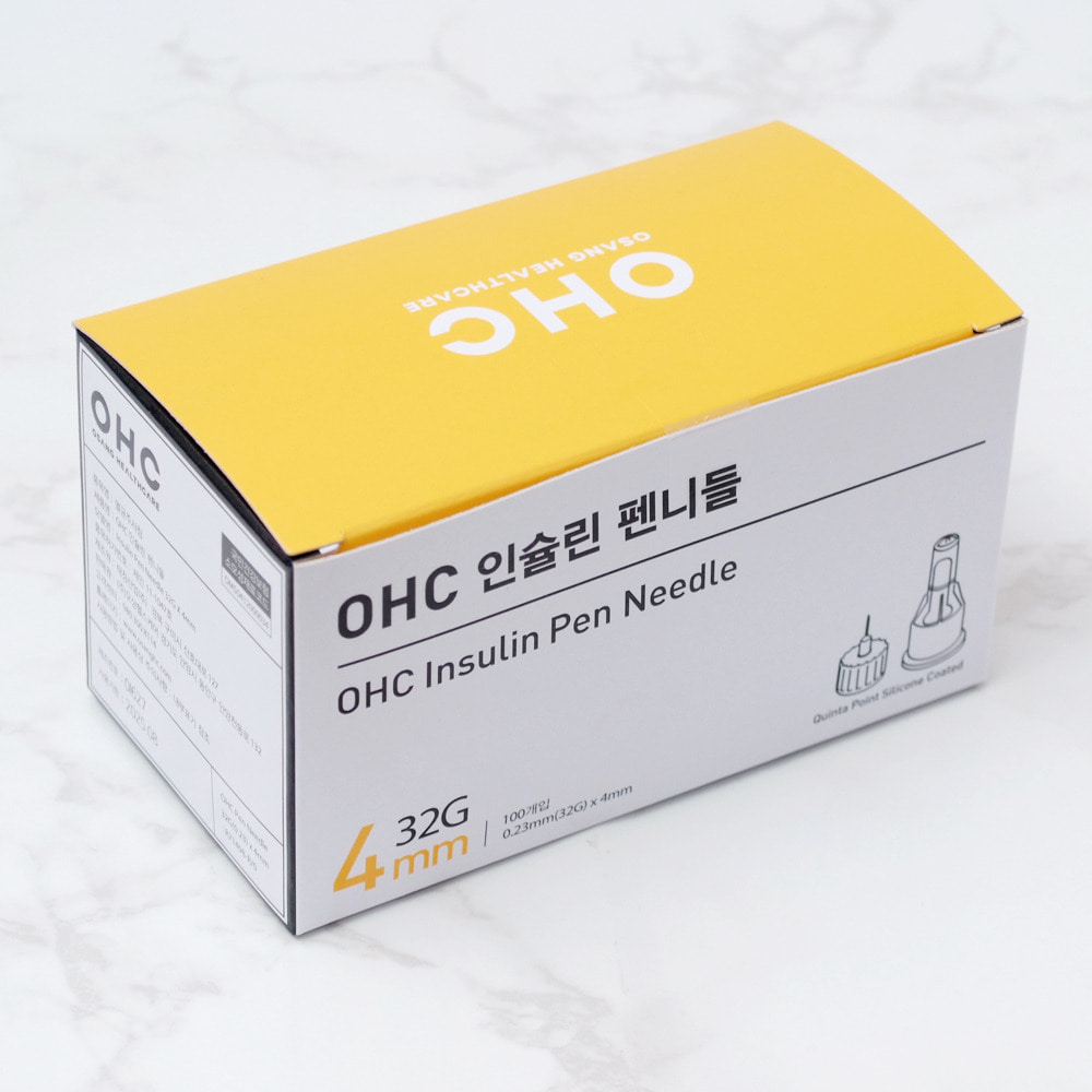 OHC 인슐린 펜니들 주사바늘 주사침 32G 4mm 1박스